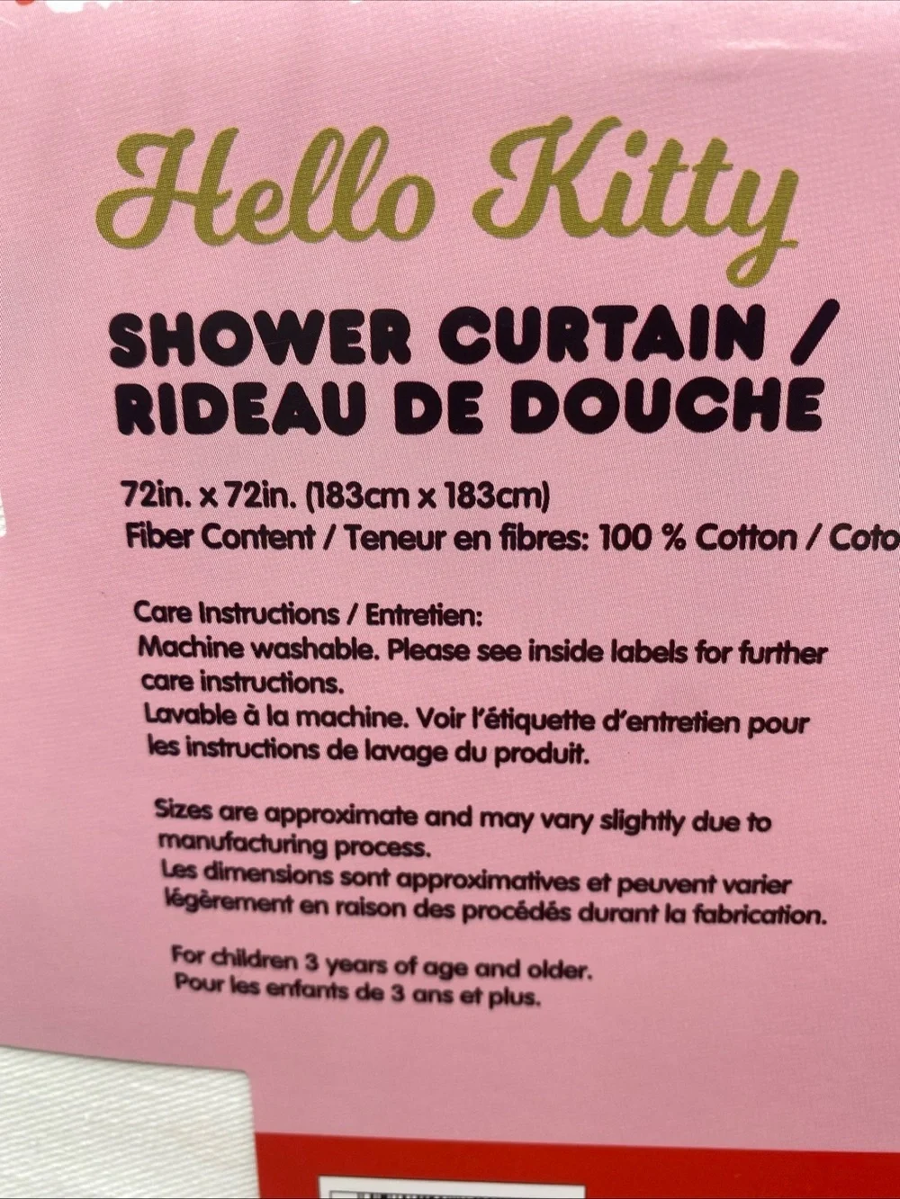 Hello Kitty In Present Christmas Shower Curtain 72x72 Holiday Bathroom Festive